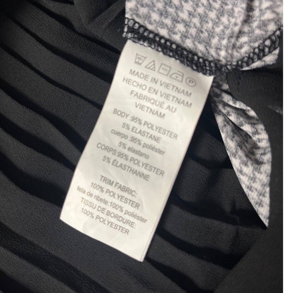 MICHAEL Michael Kors Officecore Houndstooth Pleated Dress Long Sleeve Black M - Picture 5 of 10